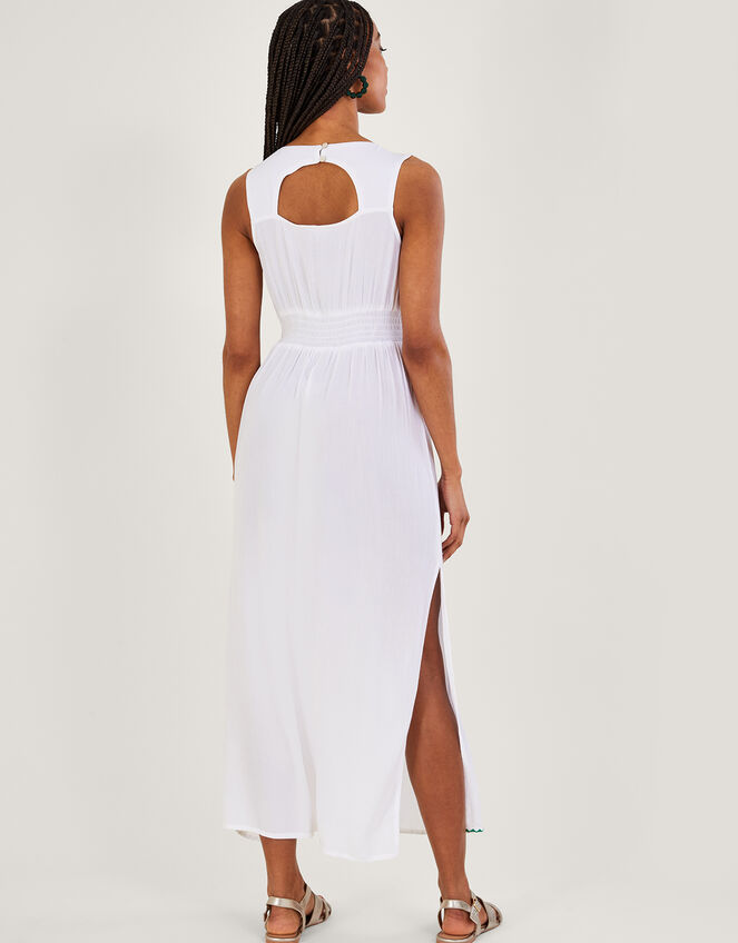 Mosaic Embroidered Midi Dress in LENZING™ ECOVERO™, White (WHITE), large