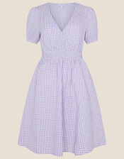 Gingham Dress, Purple (LILAC), large