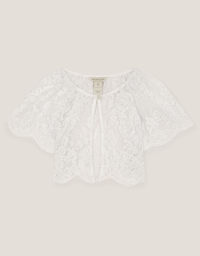 Lola Lace Short Sleeve Cover Up, Ivory (IVORY), large