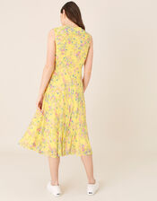 Sylvie Printed Midi Dress, Yellow (YELLOW), large