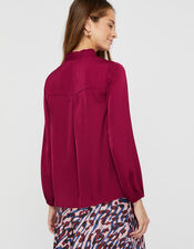 Marlow Military Satin Blouse, Purple (RASPBERRY), large
