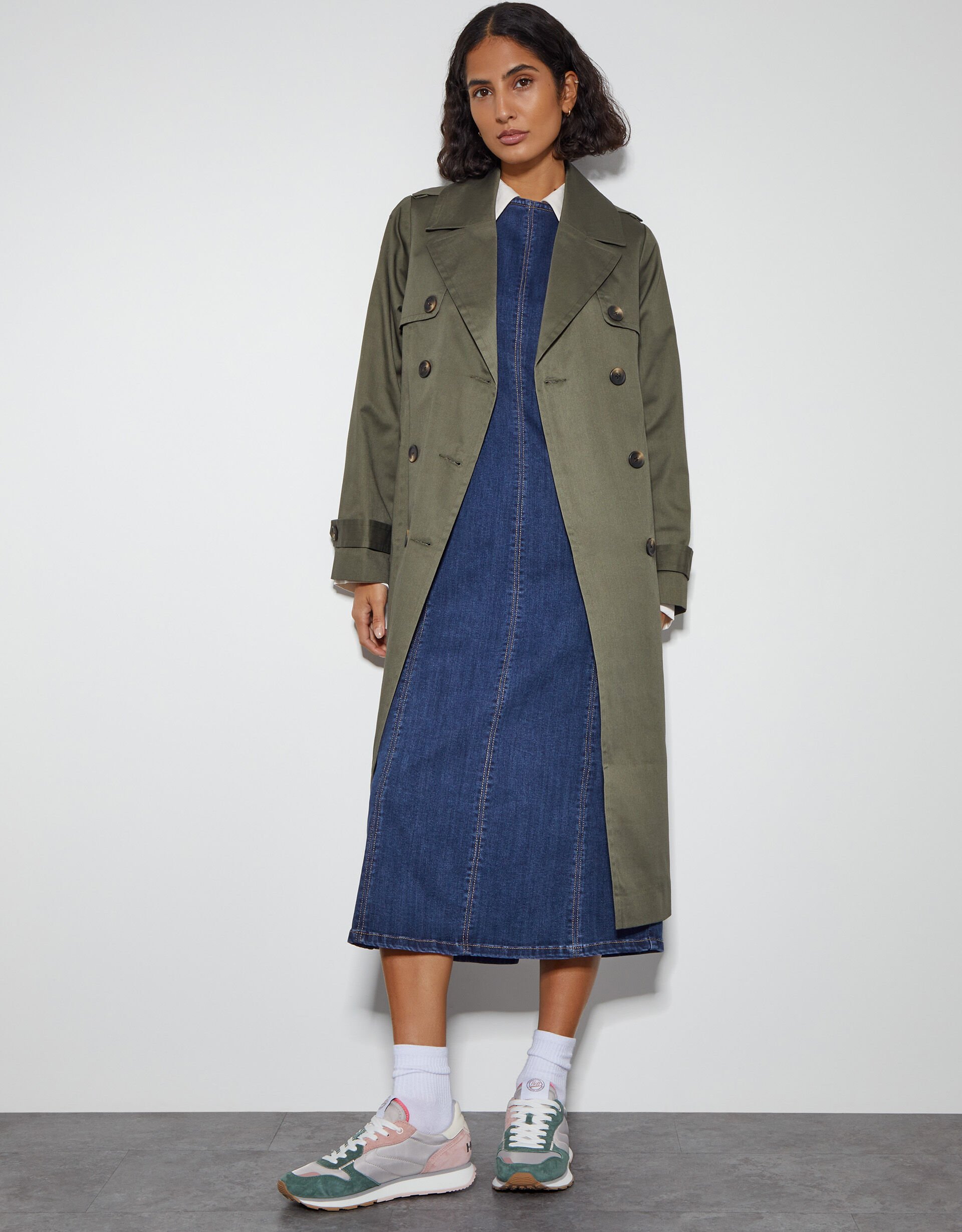 Rhian Sleeveless Denim Midi Dress Blue Day Dresses Monsoon UK