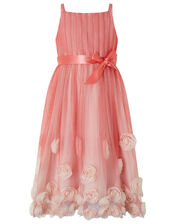 Sienna 3D Rose Occasion Dress, Pink (PINK), large