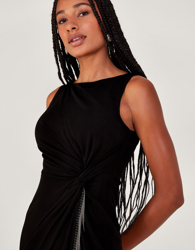 Fawn Fringe Dress, Black (BLACK), large