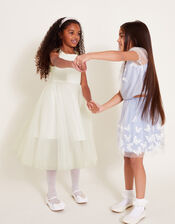 Cheryl 3D Flower Scuba Dress, Ivory (IVORY), large