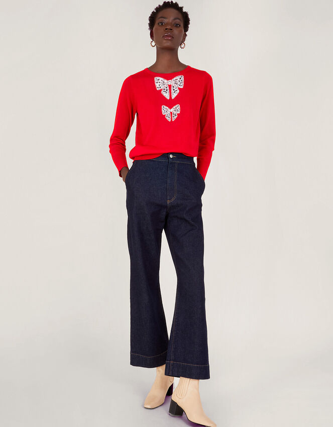 Di Double Bow Jumper, Red (RED), large