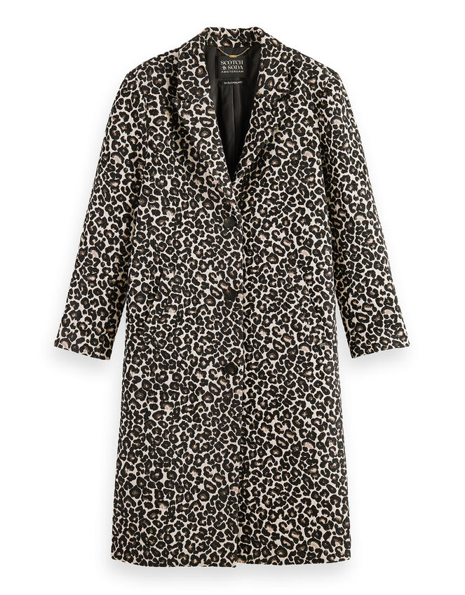 Scotch and Soda Leopard Print Coat, Multi (MULTI), large