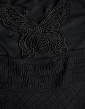 Crochet Back Bikini Set, Black (BLACK), large