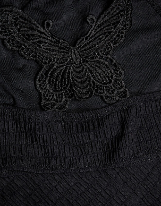Crochet Back Bikini Set, Black (BLACK), large