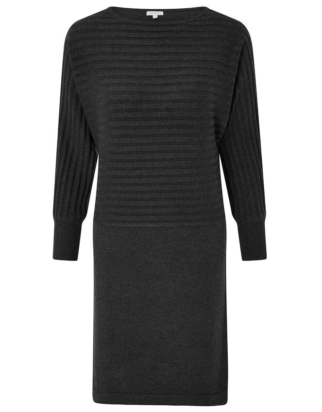 Amy Knit Dress, Grey (CHARCOAL), large