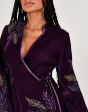 Navi Embellished Velvet Dress, Purple (PURPLE), large