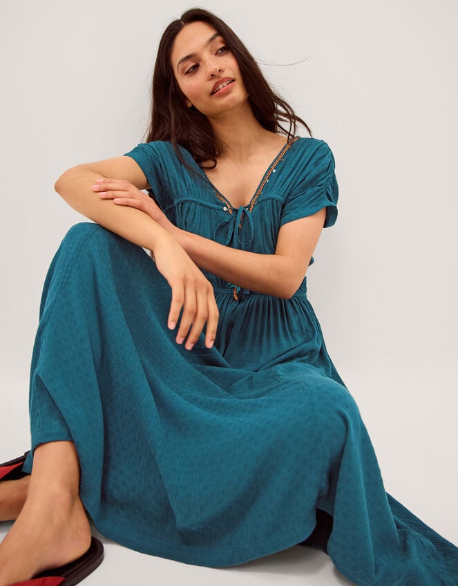 Sophia Embellished Midi Dress, Teal (TEAL), large