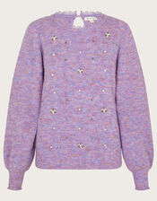Pearl and Crystal Jumper, Purple (LILAC), large