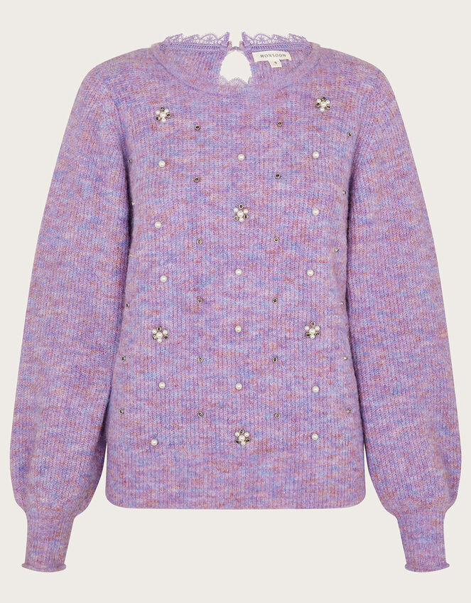 Pearl and Crystal Jumper, Purple (LILAC), large
