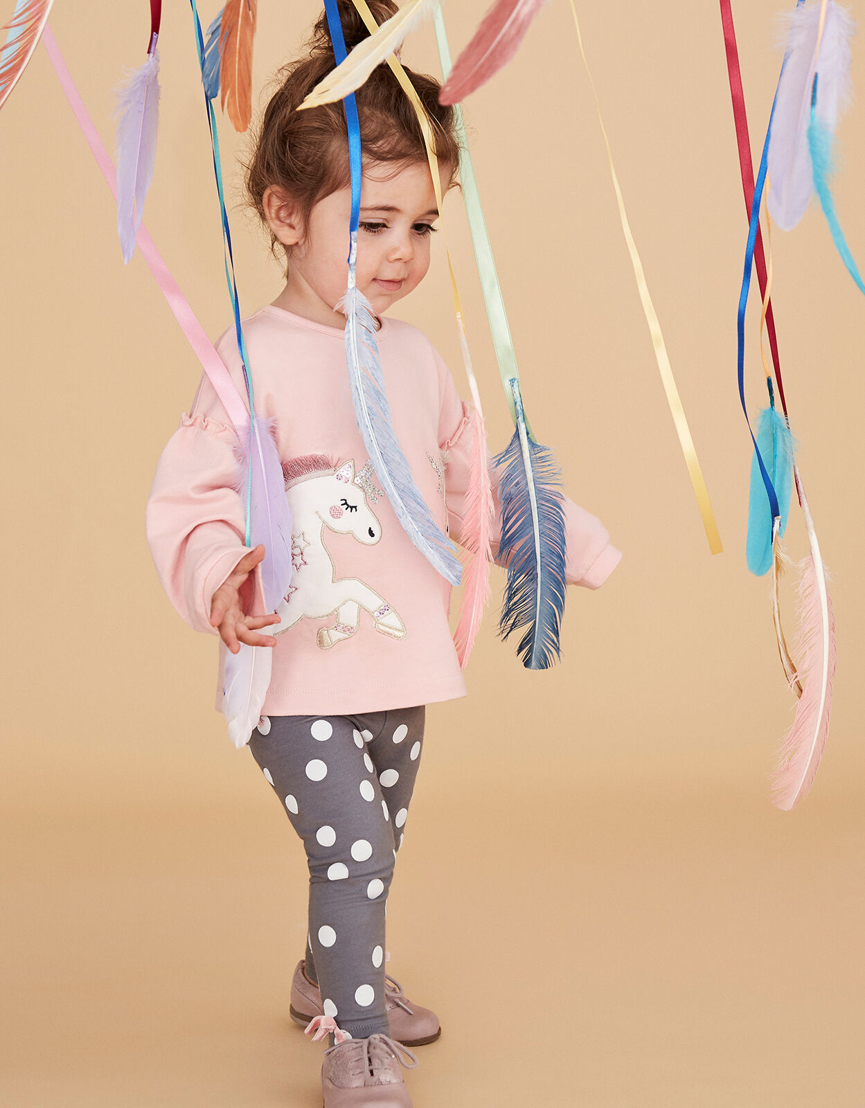 Baby Unicorn Sweatshirt and Leggings Set in Organic Cotton Pink