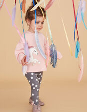 Baby Unicorn Sweatshirt and Leggings Set in Organic Cotton, Pink (PINK), large