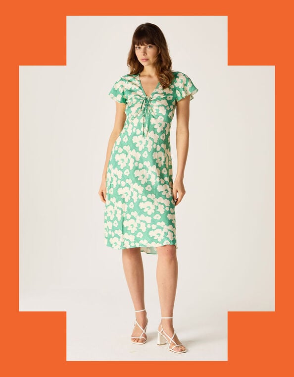 Mirla Beane Dahlia Print Dress, Green (GREEN), large