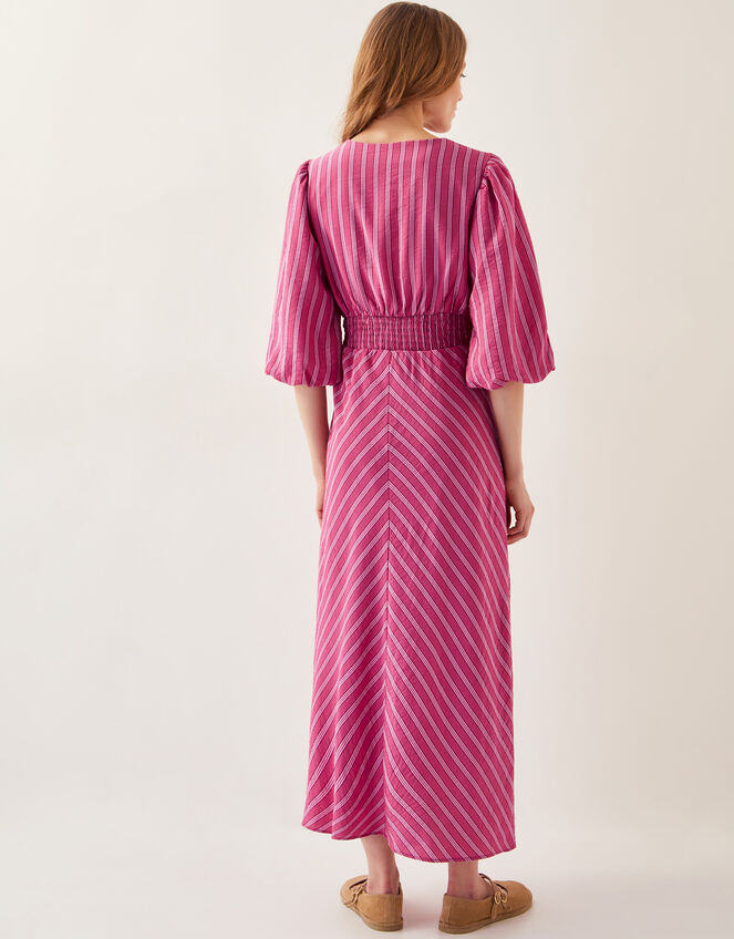 Stella Stripe Twist-Front Maxi Dress, Pink (PINK), large
