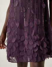 Cassidy Sleeveless Appliqué Mini Dress, Purple (PURPLE), large