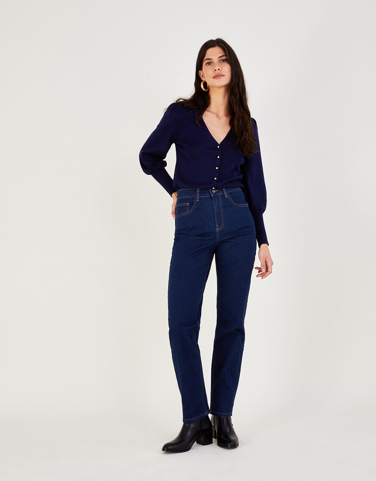High waisted top jean trousers