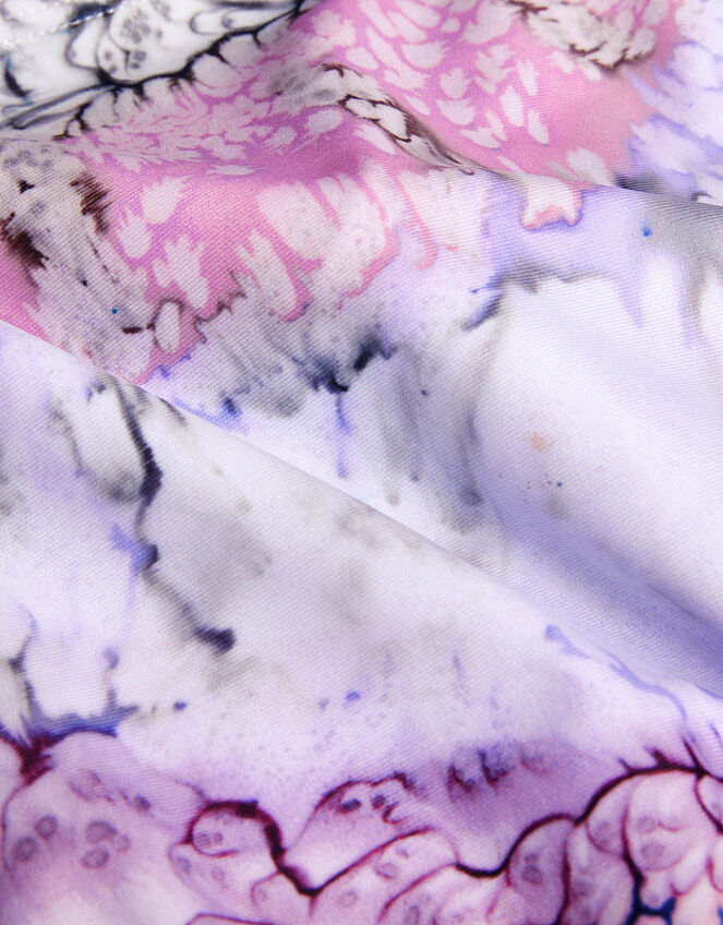 Marble Print Cut-Out Swimsuit, Pink (PINK), large