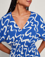 Mandy Print Dress, Blue (BLUE), large