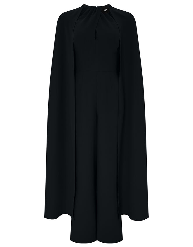 Kimora Cape Wide Leg Jumpsuit, Black (BLACK), large