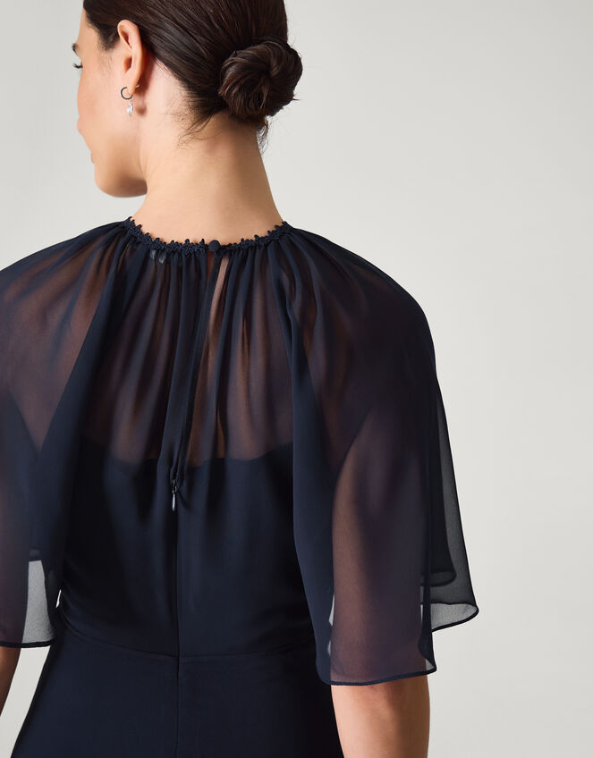 Mona Angel Sleeve Maxi Dress Blue