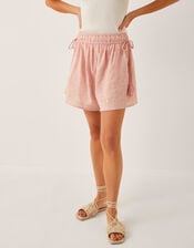 Eliza Embroidered Cotton Shorts, Pink (PINK), large