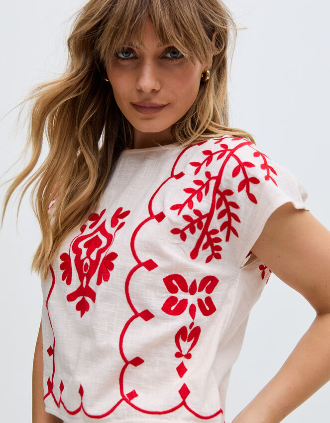 Raffya Freya Embroidered Top, Multi (MULTI), large
