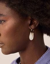 Gas Bijoux Ecume Acetate Gold Plated Stone Hoop Earrings, , large