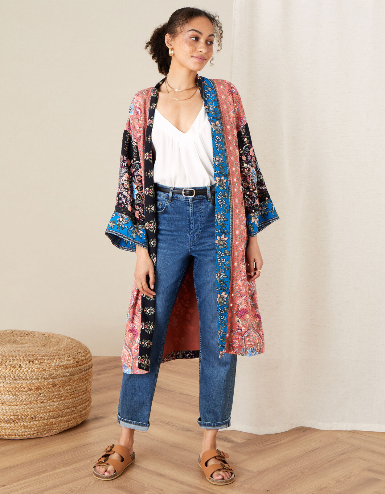 Floral Kimono in LENZING ECOVERO Orange