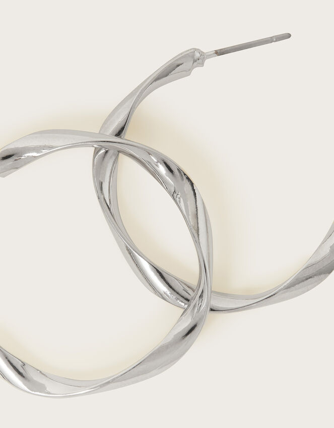 Twisted Hoop Earrings, , large