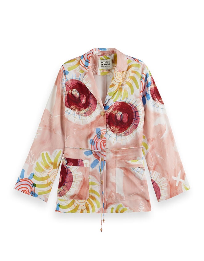Scotch and Soda Printed Blazer Pyjamas, Pink (PINK), large