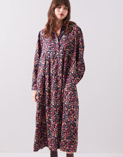 East Mariel Floral Print Cotton Midi Dress, Multi (MULTI), large