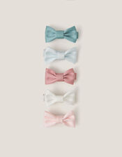 5-Pack Mini Bow Hair Clips, , large
