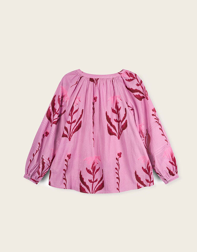 East Maisie Hand-Painted Botanical Print Top, Purple (LILAC), large
