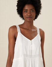 Lily Metallic Embroidered Cami, Ivory (IVORY), large