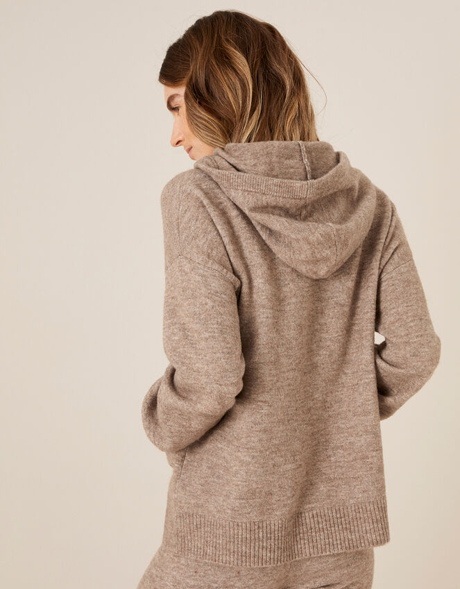 LOUNGE Knit Pocket Hoody, Camel (OATMEAL), large