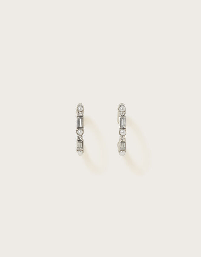 Pearly Hoop Earrings, , large