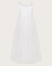 Fleur Pearly Tulle Communion Dress, White (WHITE), large
