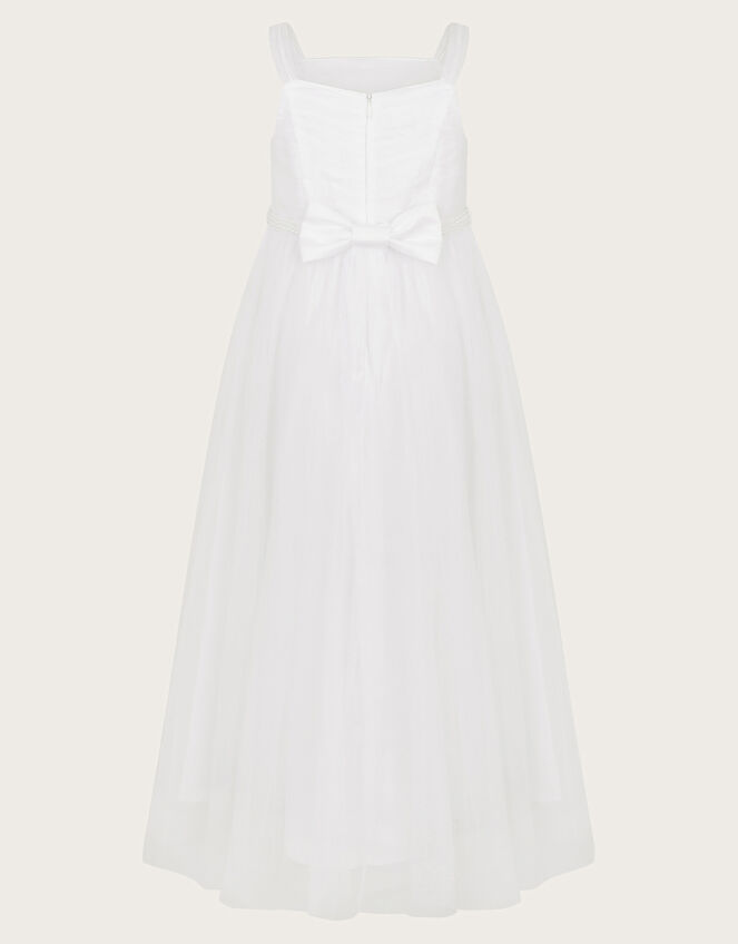 Fleur Pearly Tulle Communion Dress, White (WHITE), large