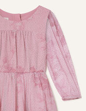 Lara Rose Print Long Sleeve Dress, Pink (PINK), large