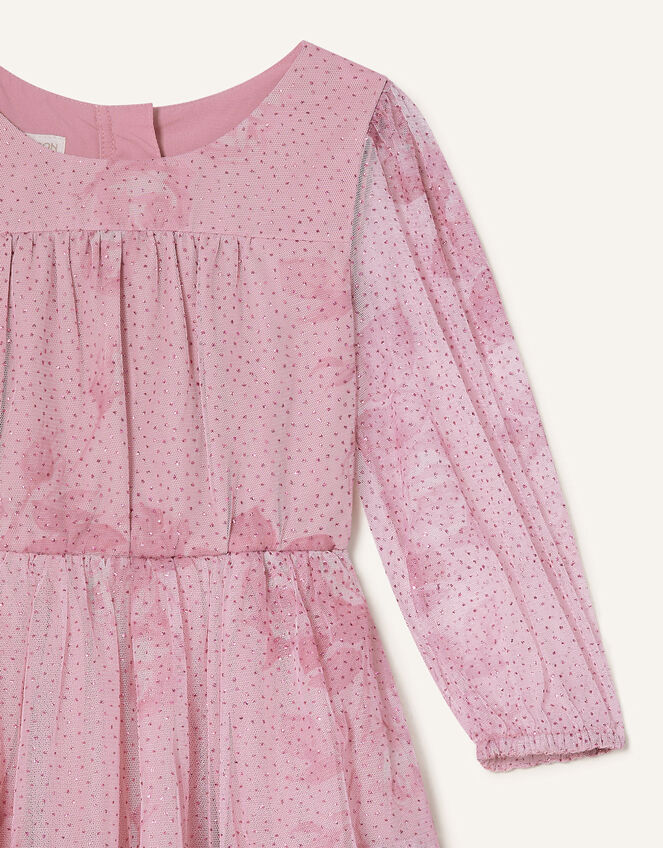Lara Rose Print Long Sleeve Dress, Pink (PINK), large