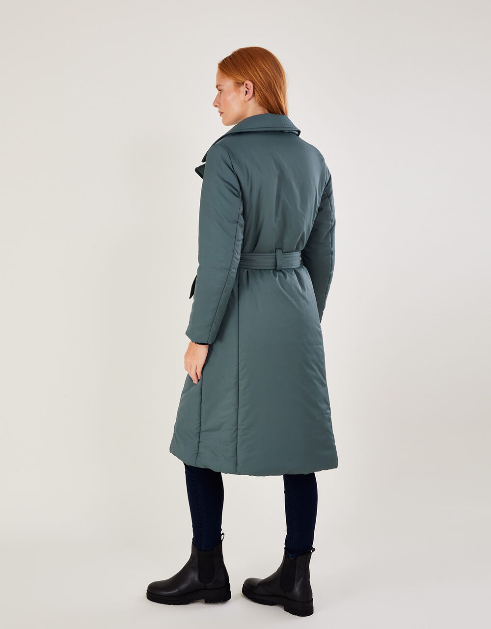 Nina Padded Trench Coat Green Coats & Jackets Monsoon UK.