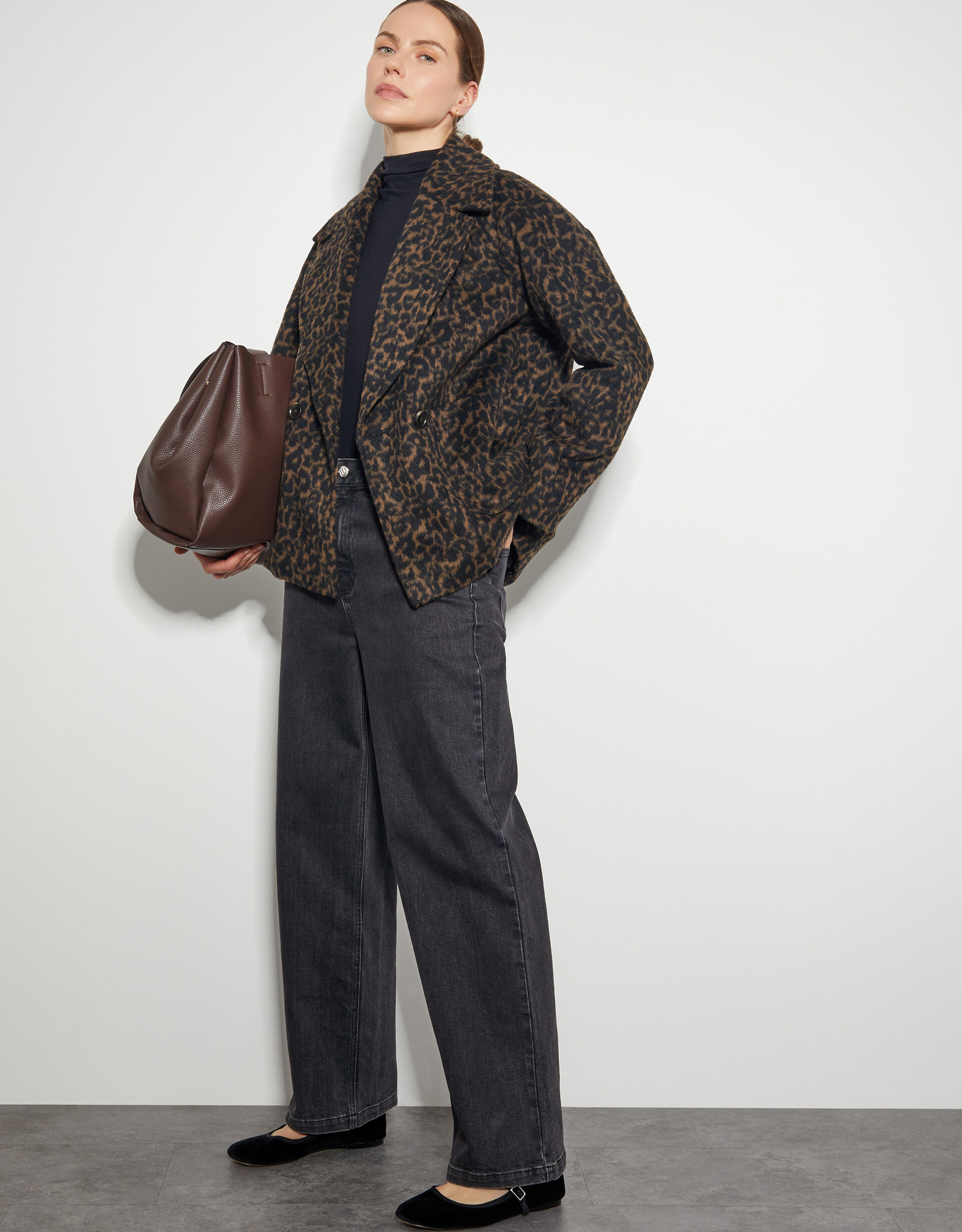 Black leopard print jacket new arrivals
