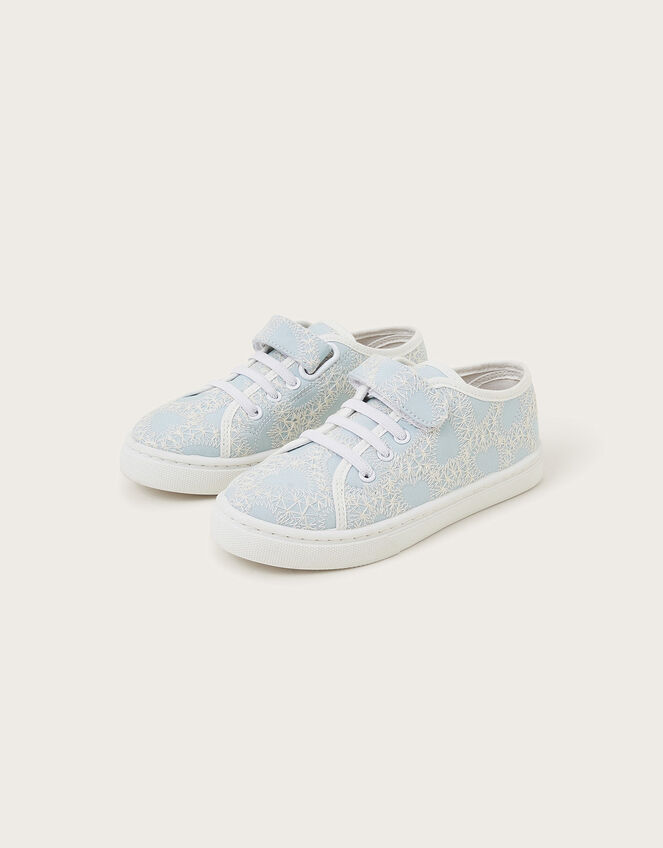 Heart Lace Trainers, Blue (BLUE), large