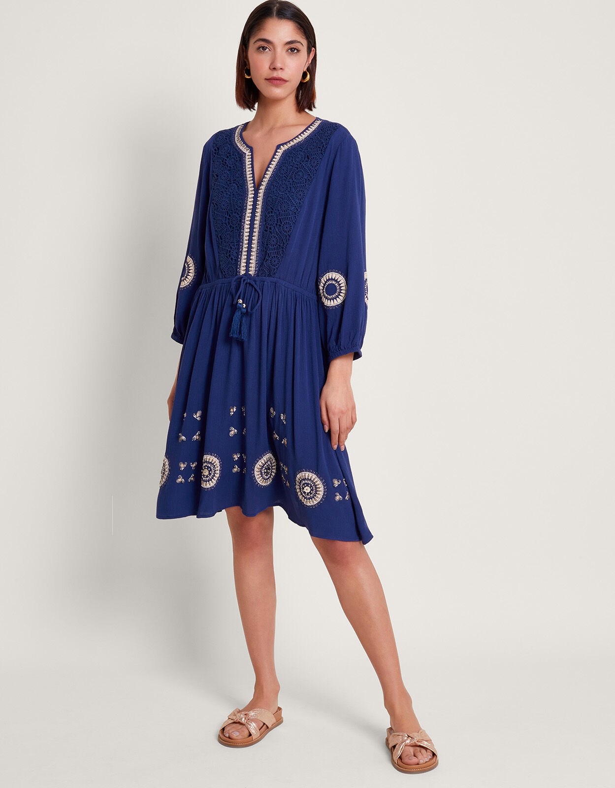 Monsoon Embroidered Maxi Kaftan Dress | J D Williams