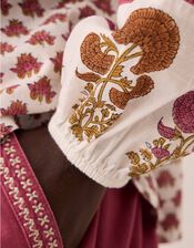 East Karmen Woodblock Print Blouse, Pink (PINK), large