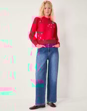 Erika Gemstone Embellished Jumper, Red (RED), large